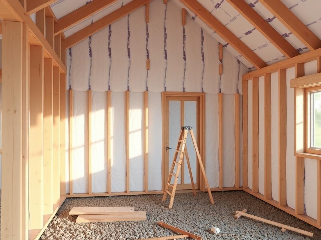 Insulation of a frame house's walls Insulation of a frame house's wallsфото